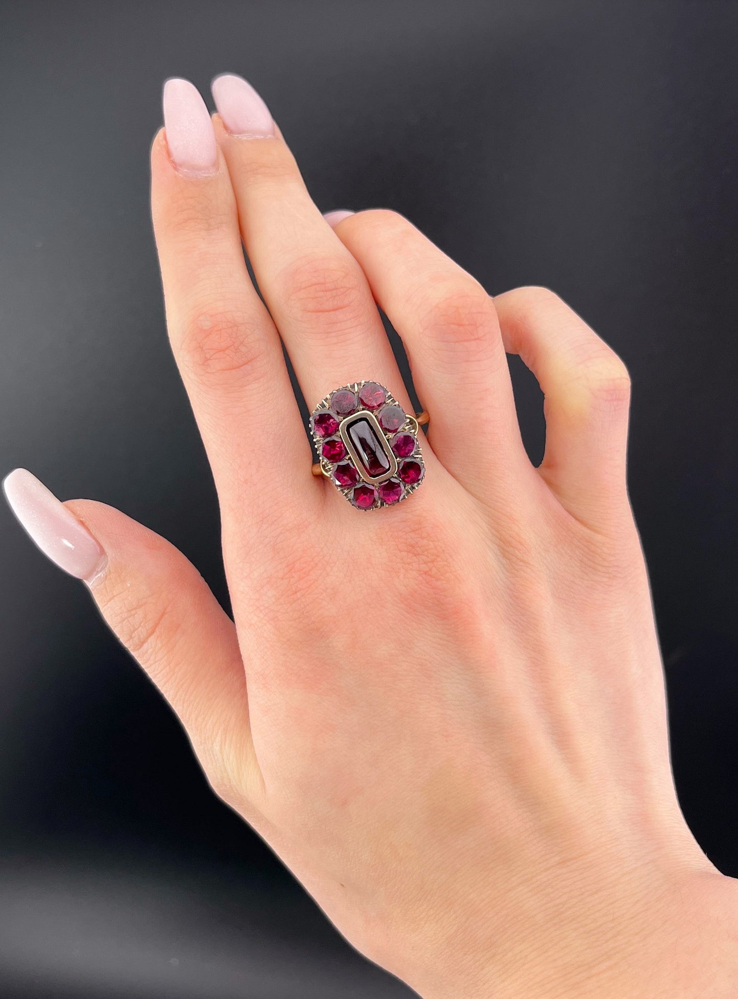 Antique 14K, 10K & Garnet Conversion Ring