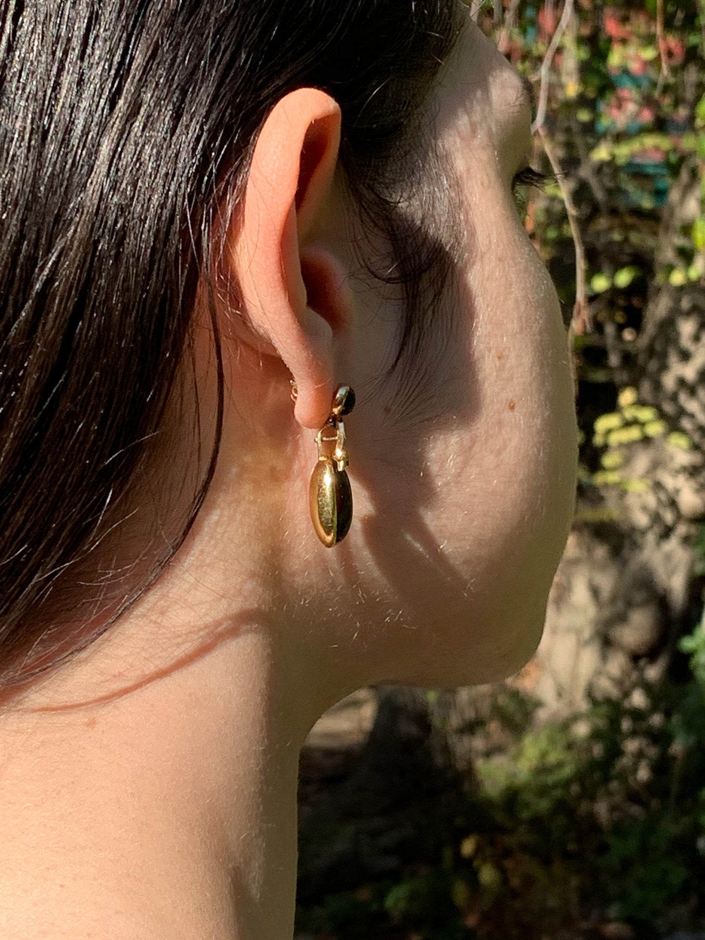 Antique Georgian 18K, Diamond & Garnet Drop Earrings