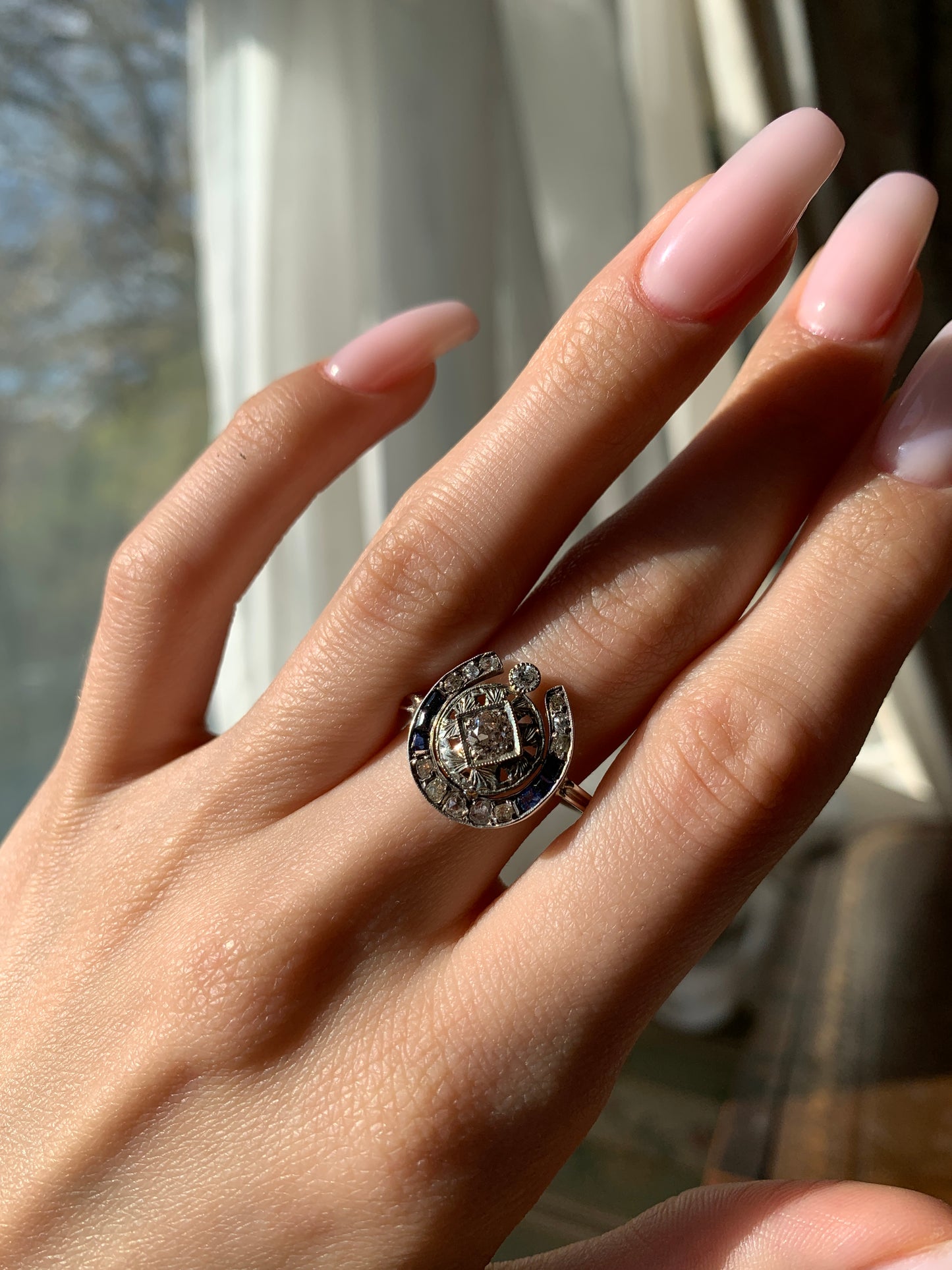 Sold Antique Art Deco 14K, 10K, Diamond & Sapphire Conversion Ring