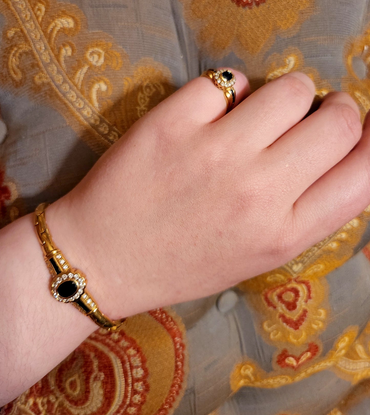Estate 18K, Diamond & Sapphire Bracelet
