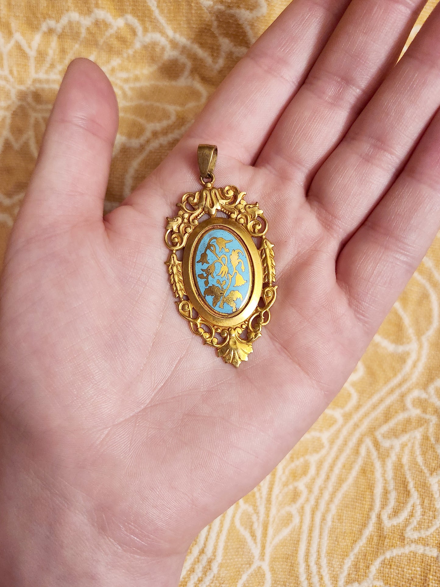 Antique French Pinchbeck & Enamel Pendant