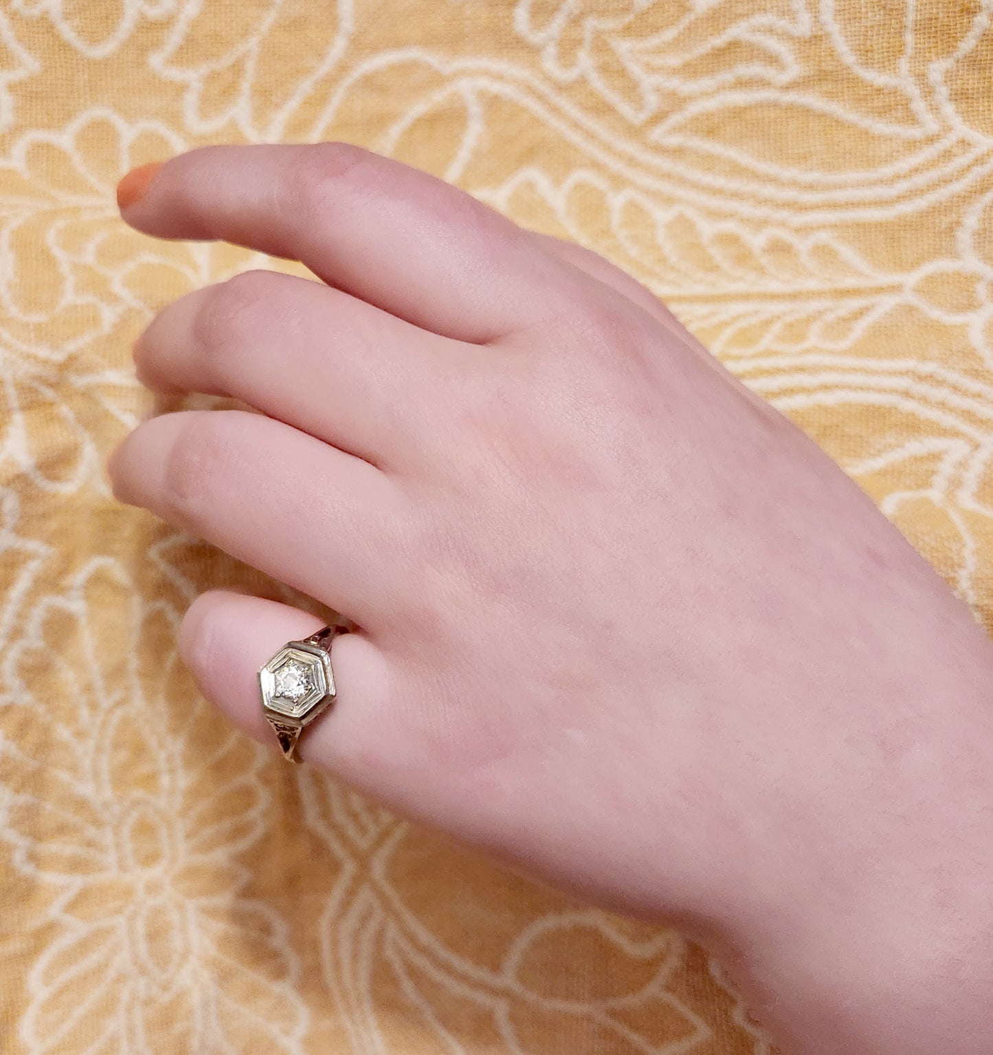 Art Deco 14K & Diamond Ring