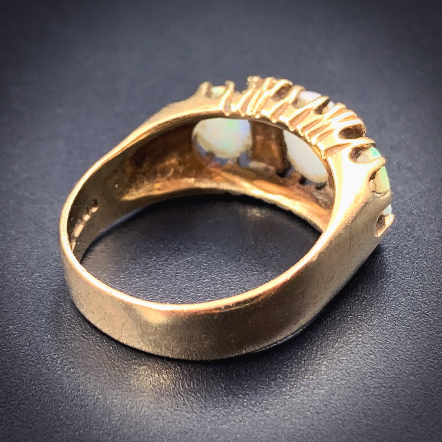 Vintage Estate 9K, Opal & Sapphire Ring