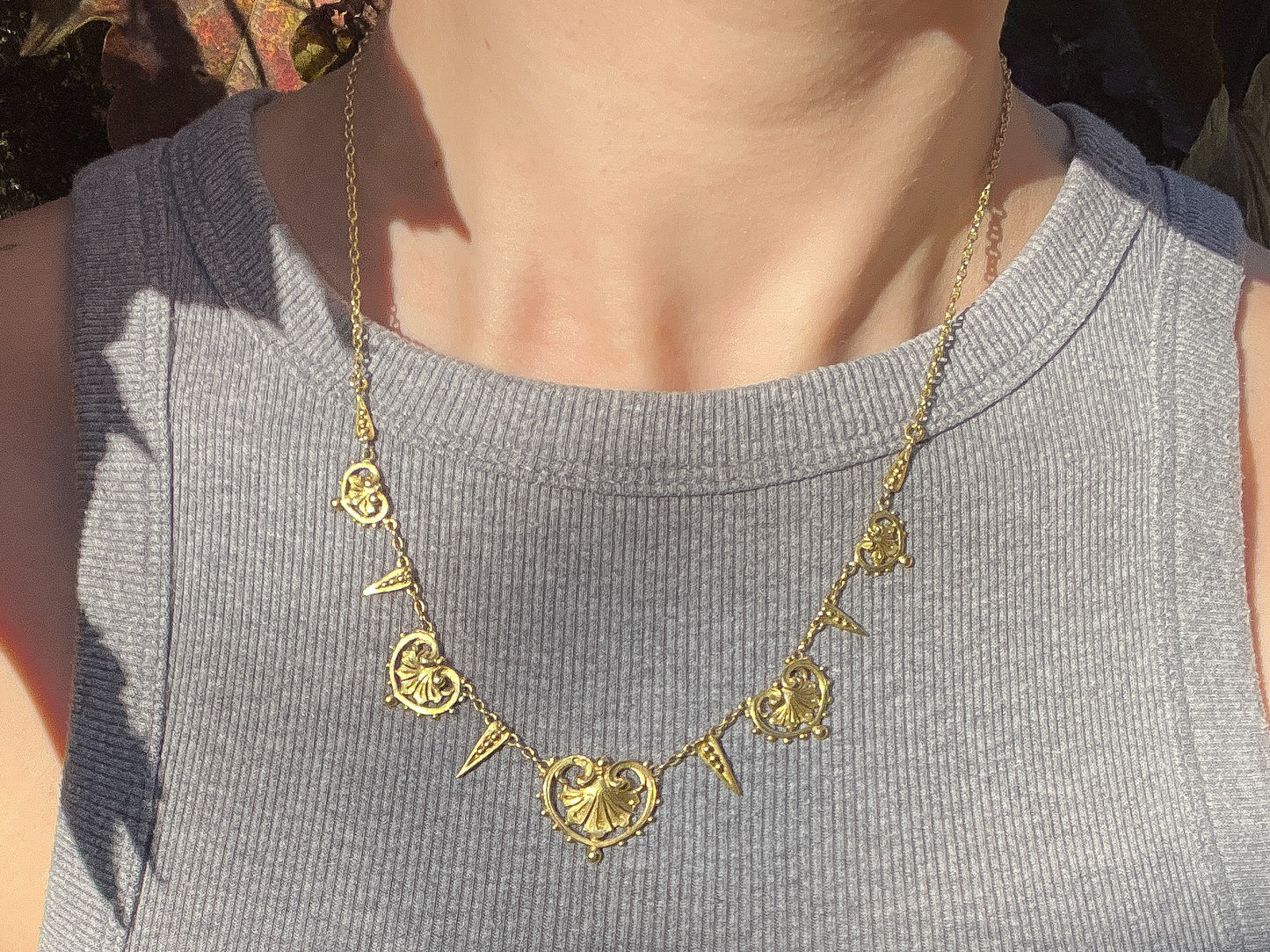 SOLD Antique French Belle Epoch 18K Gold Necklace
