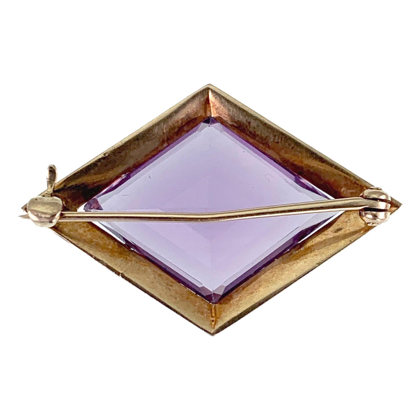 Antique 10K, Amethyst & Seed Pearl Brooch