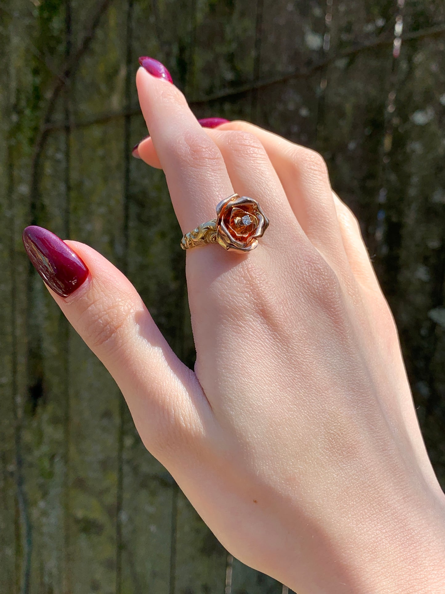 Vintage 14K Rose Gold & Diamond Conversion Ring