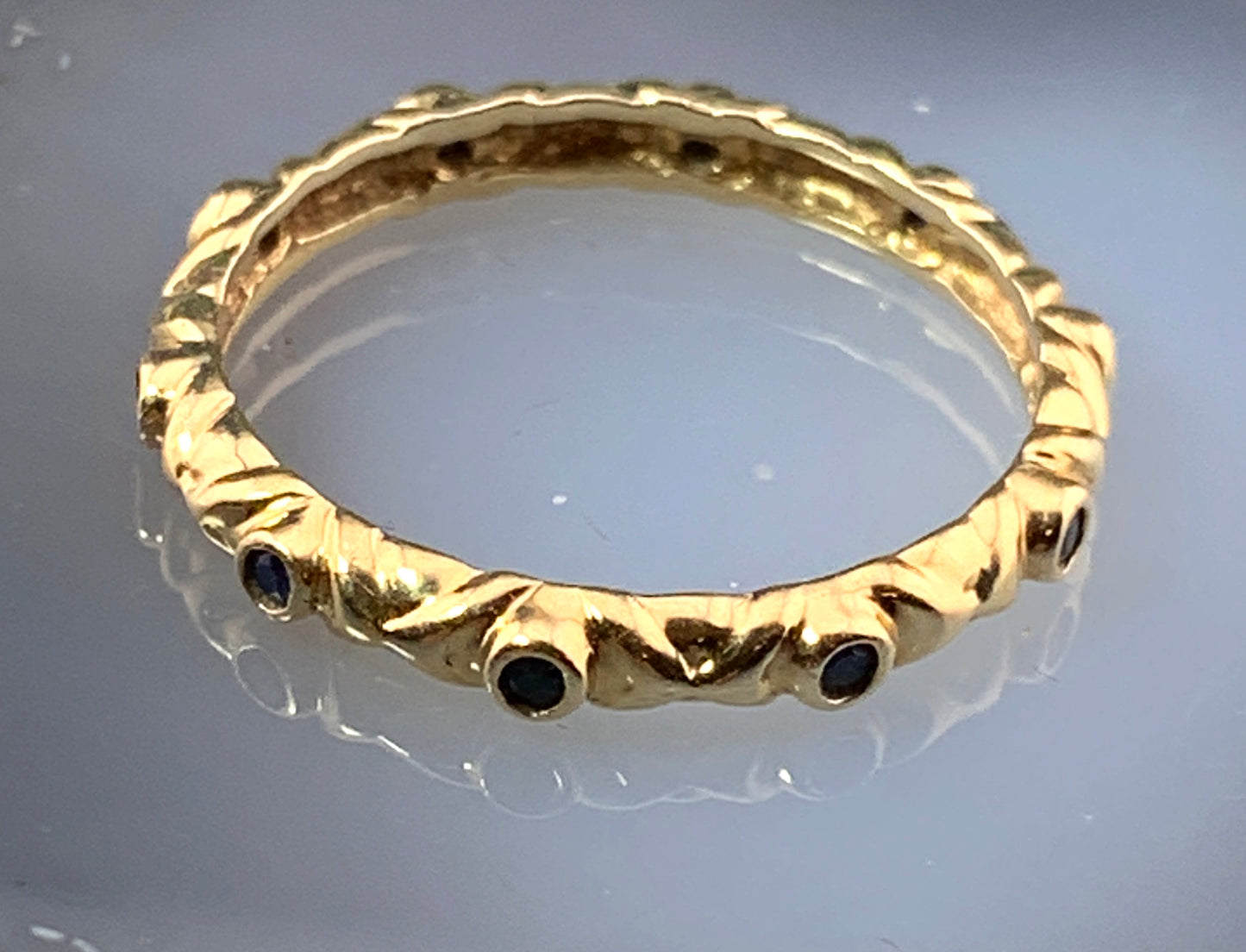 Estate Canadian 14K & Sapphire Eternity Ring