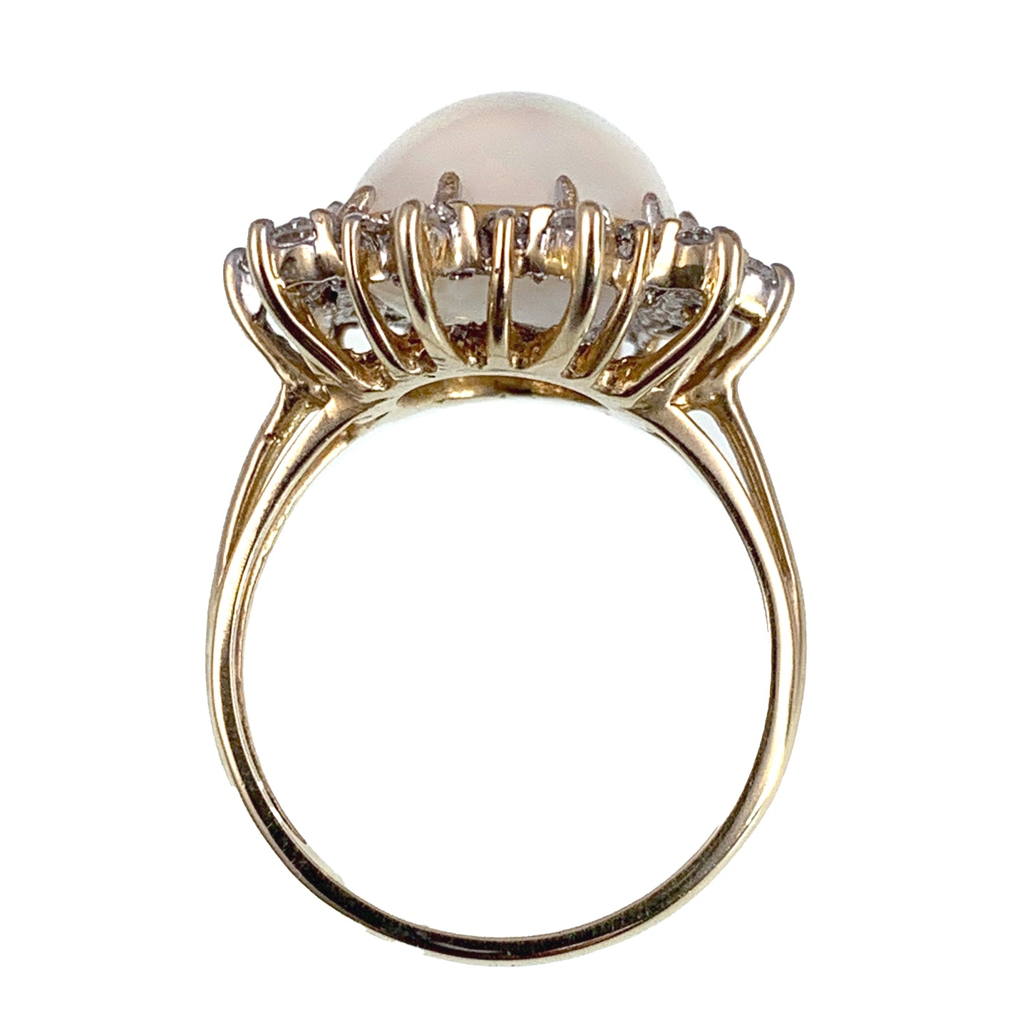 Vintage 14K, Diamond & Pearl Ring
