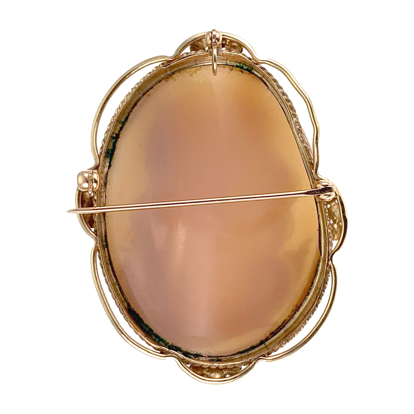 SOLD- Antique 14K & Carved Shell Cameo Brooch