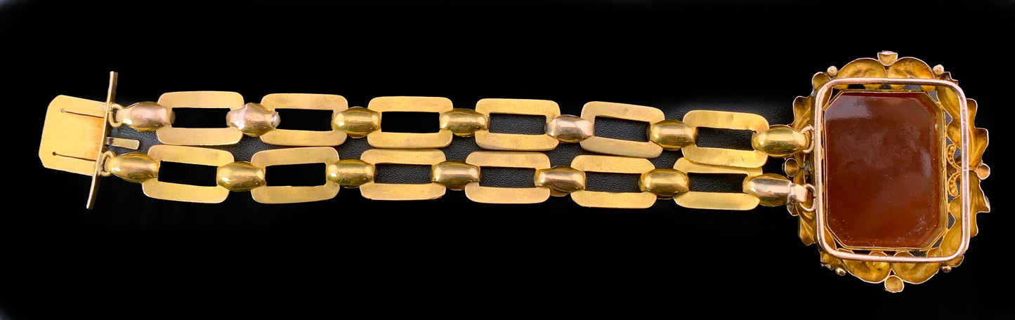 Antique 18K & Carnelian Bracelet