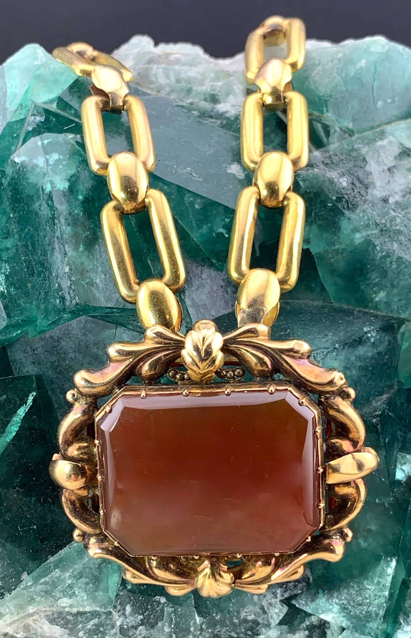 Antique 18K & Carnelian Bracelet