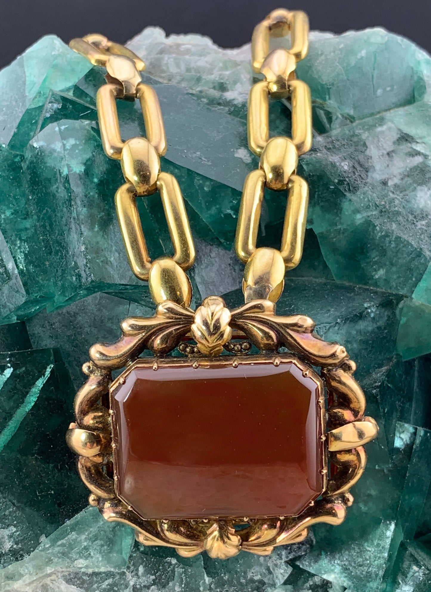 Antique 18K & Carnelian Bracelet
