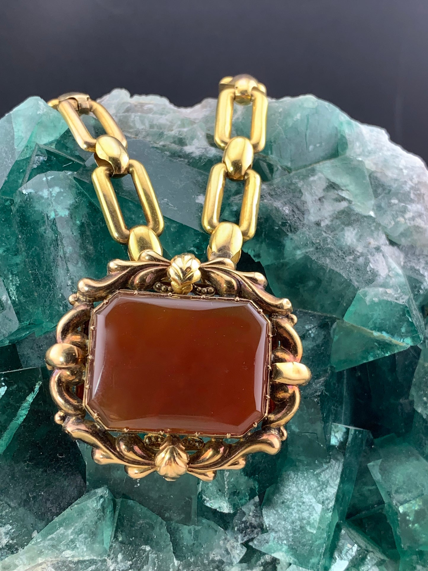 Antique 18K & Carnelian Bracelet