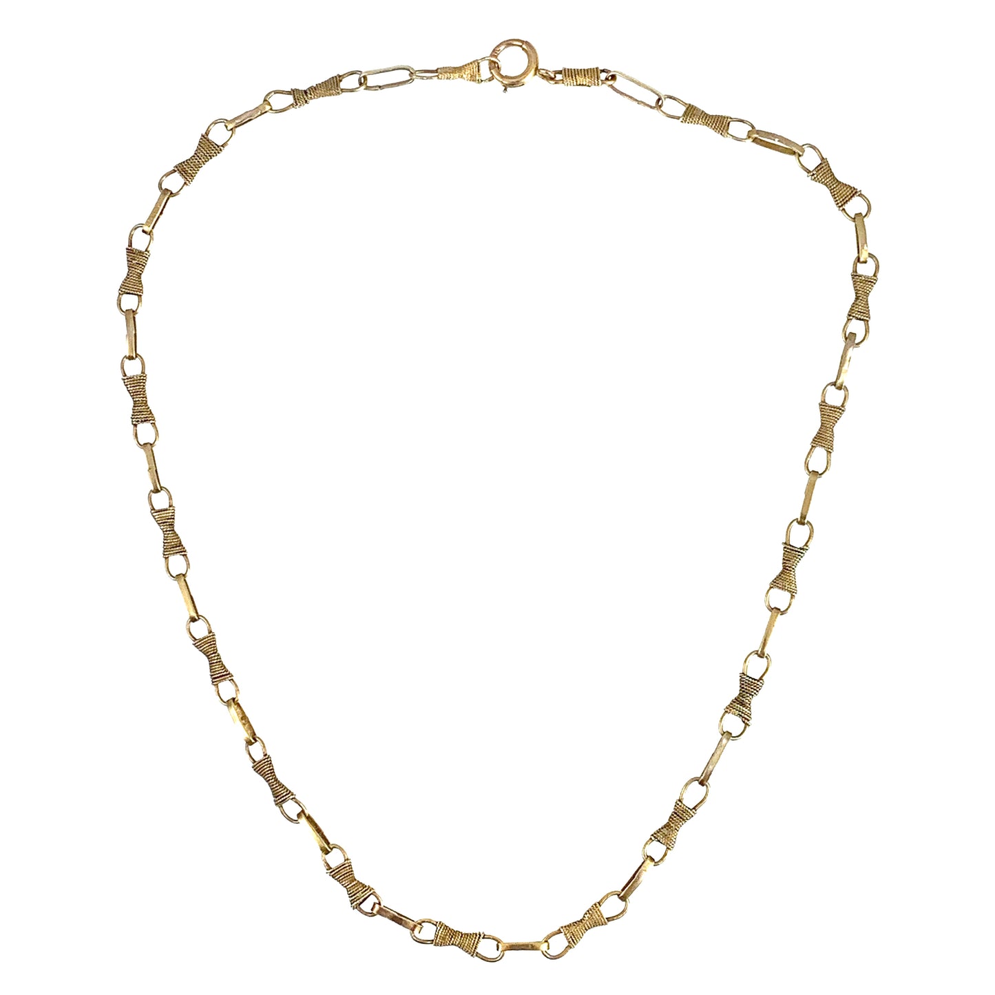 SOLD Early 20th Century 14K Gold Etruscan Revival Chain