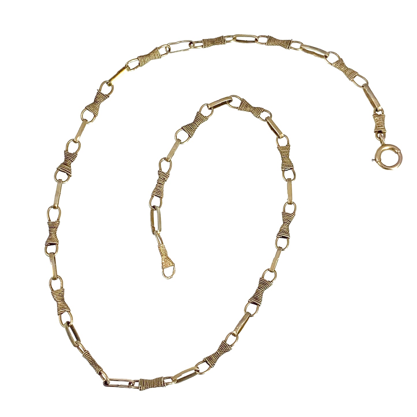 SOLD Early 20th Century 14K Gold Etruscan Revival Chain