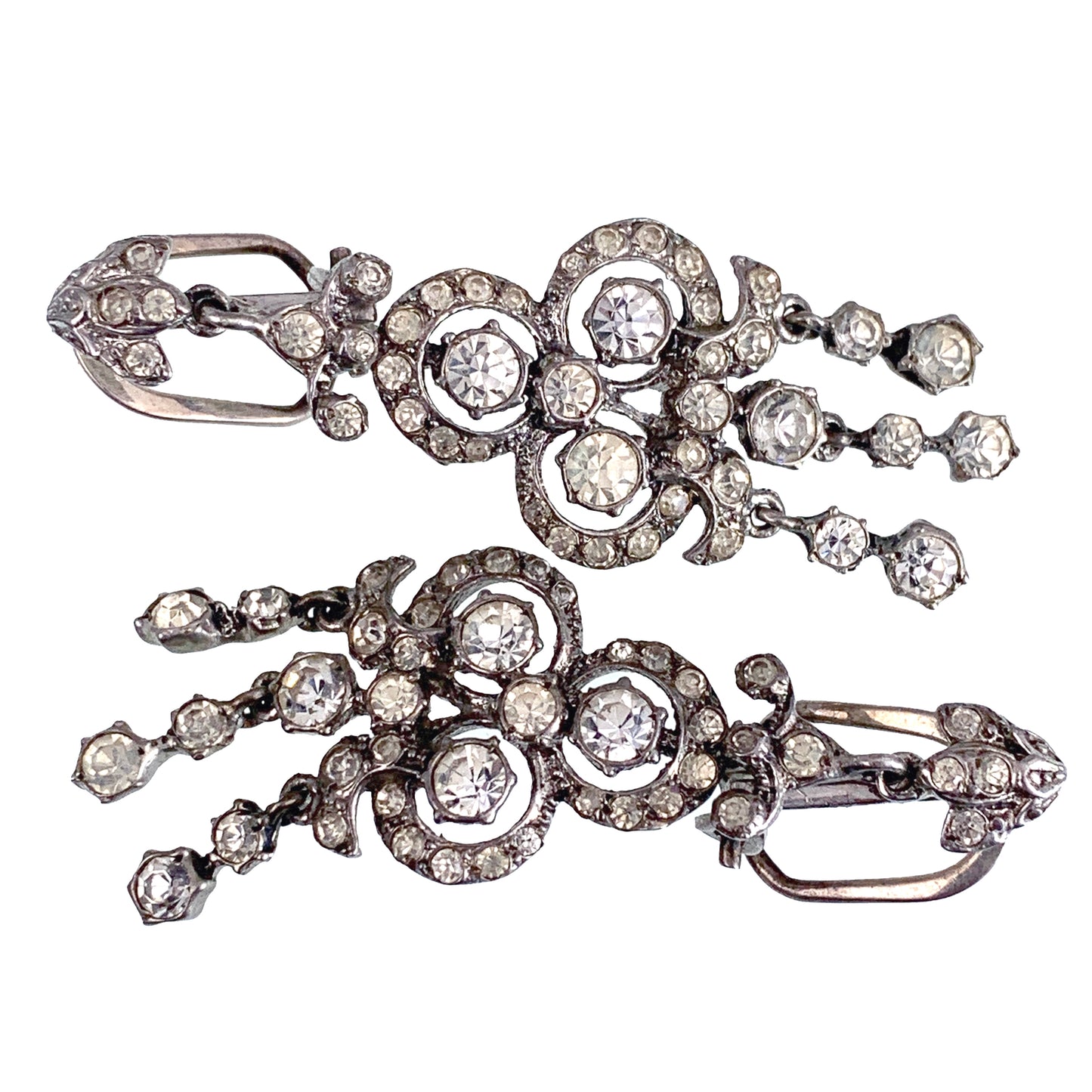 SOLD Antique Silver & Paste Diamond Earrings