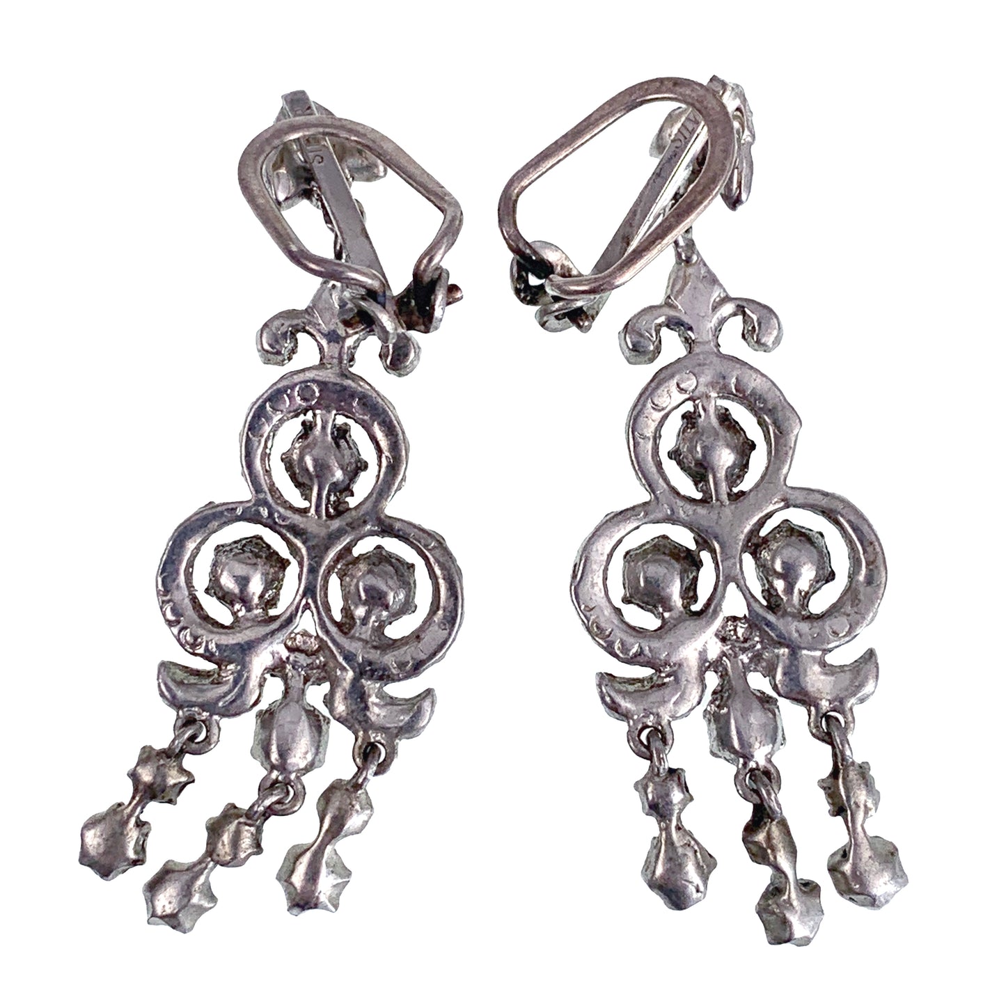 SOLD Antique Silver & Paste Diamond Earrings