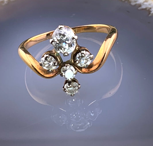 SOLD Antique French 18K & Diamond Duchess Ring