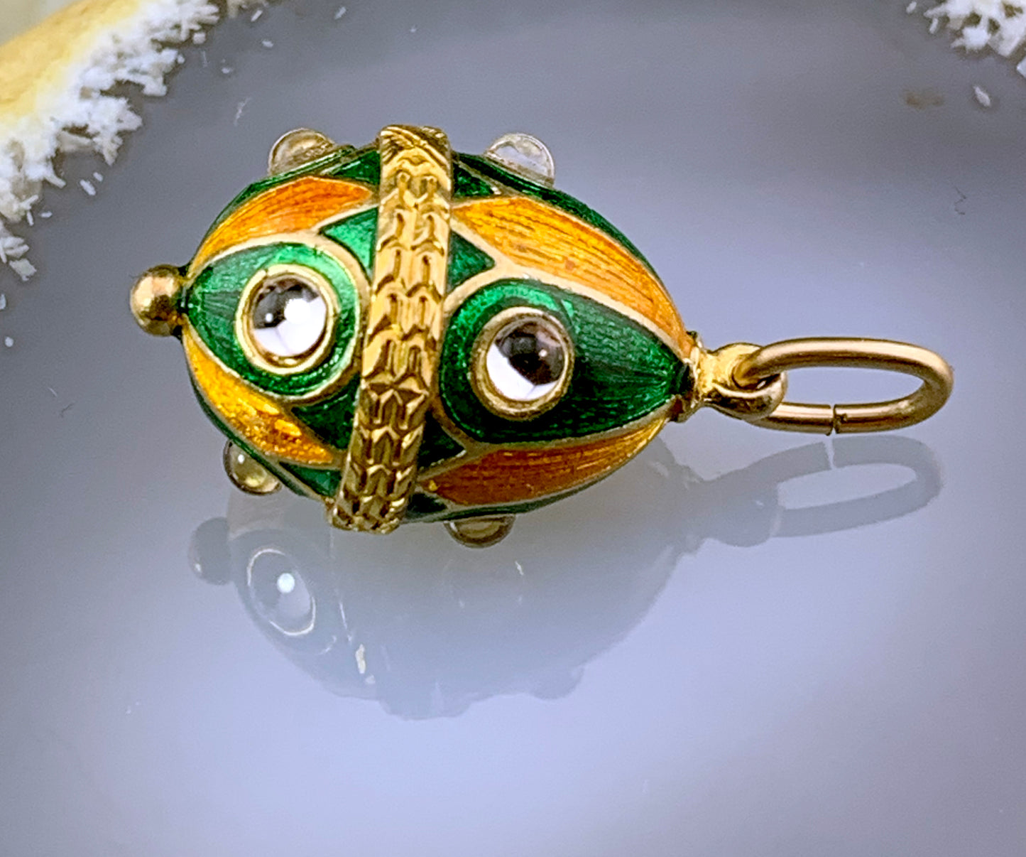Vintage Vermeil & Enamel Egg Charm/Pendant