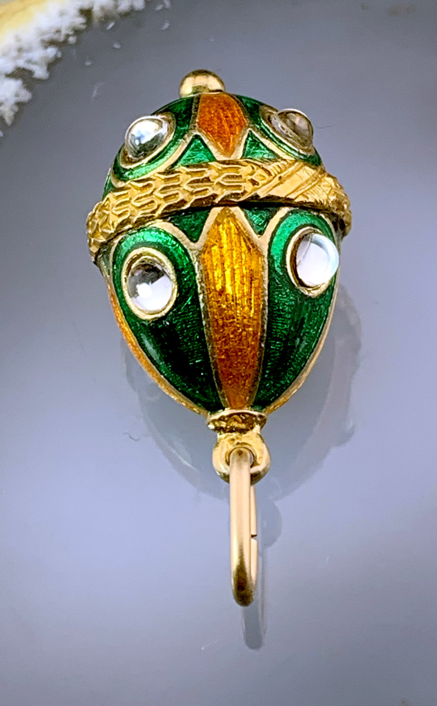 Vintage Vermeil & Enamel Egg Charm/Pendant