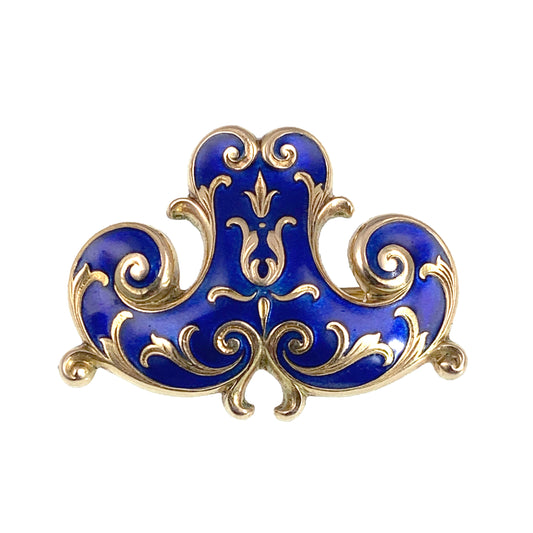 SOLD Antique 14K & Enamel Brooch