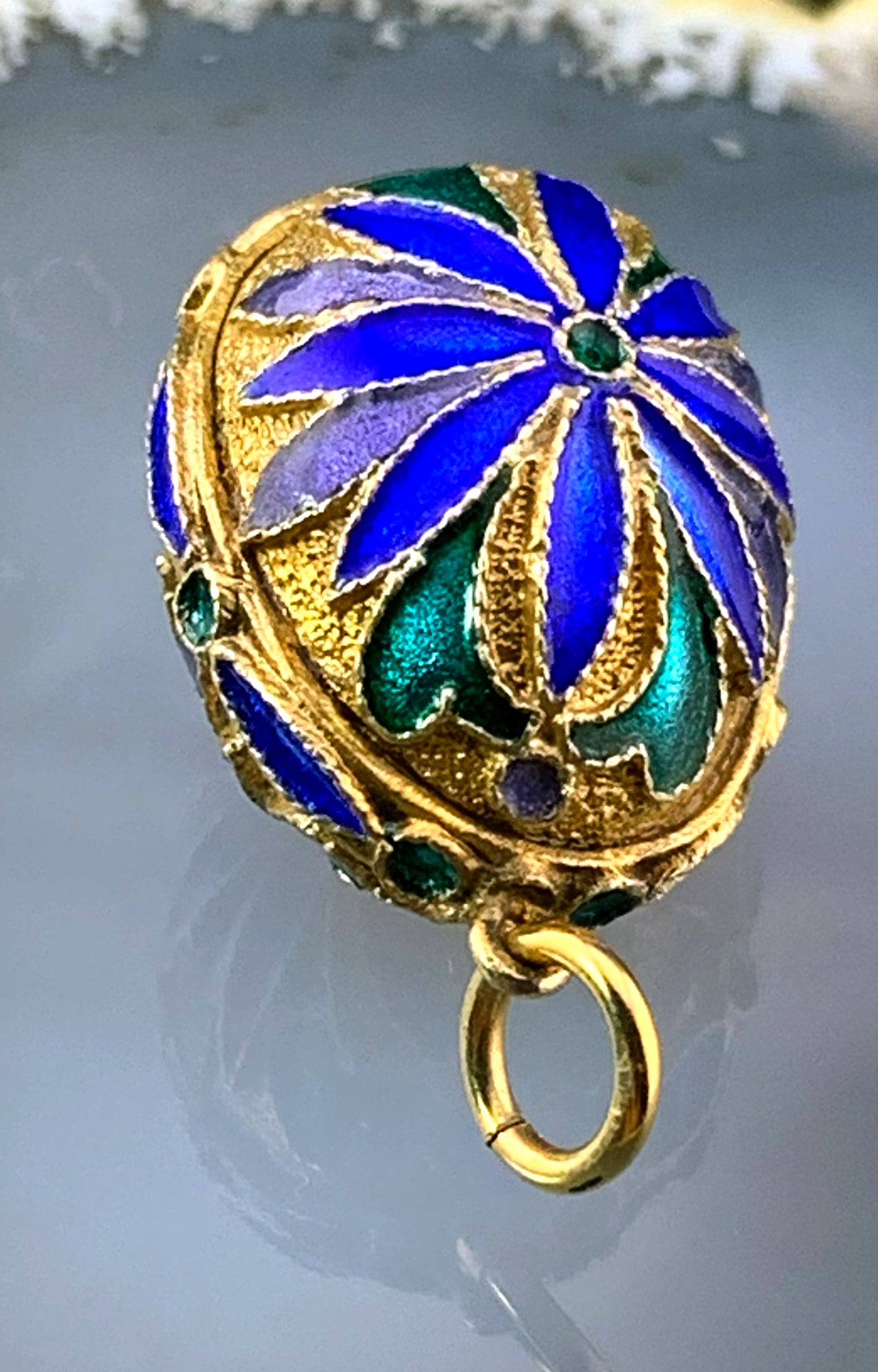 Vintage Vermeil & Enamel Egg Charm/Pendant