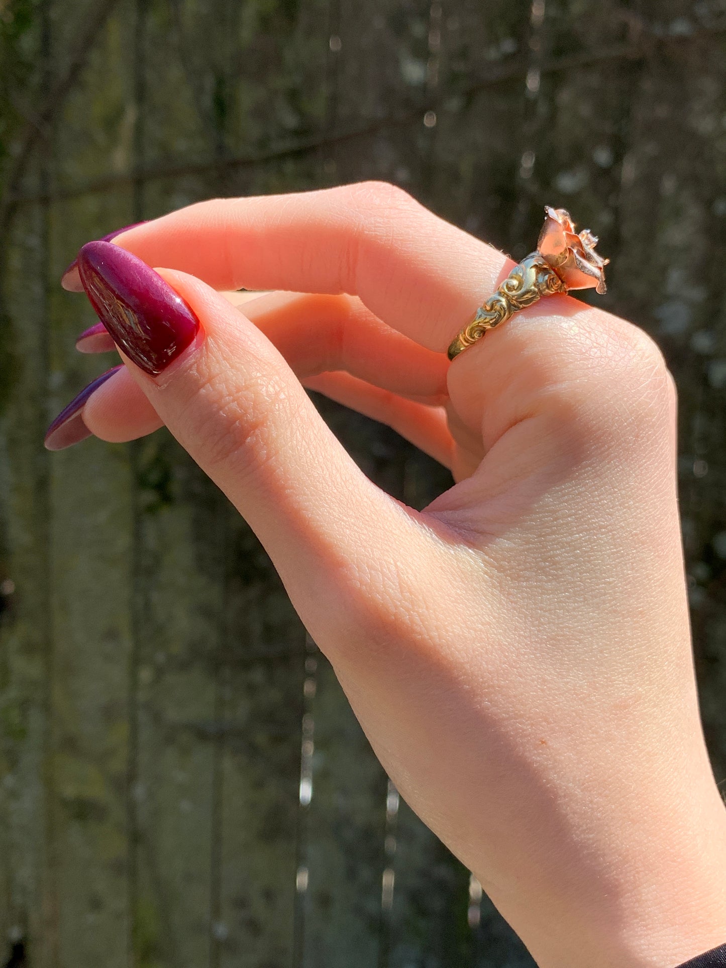Vintage 14K Rose Gold & Diamond Conversion Ring