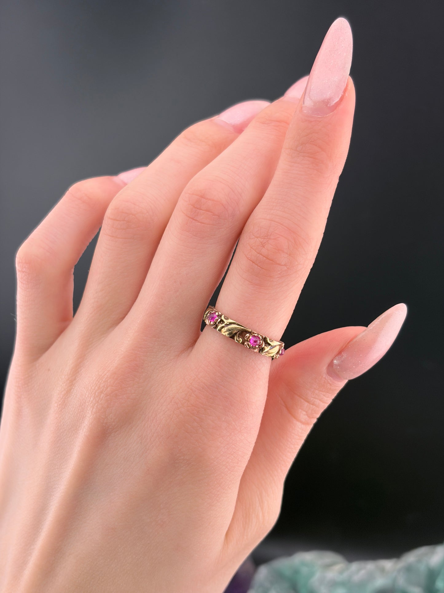 Antique 14K & Ruby Band Ring