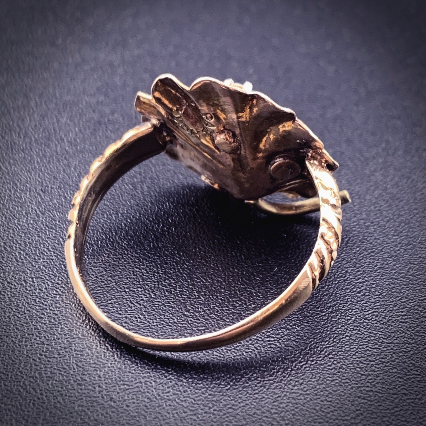 Vintage 14K, 10K, Diamond & Turquoise Insect Conversion Ring