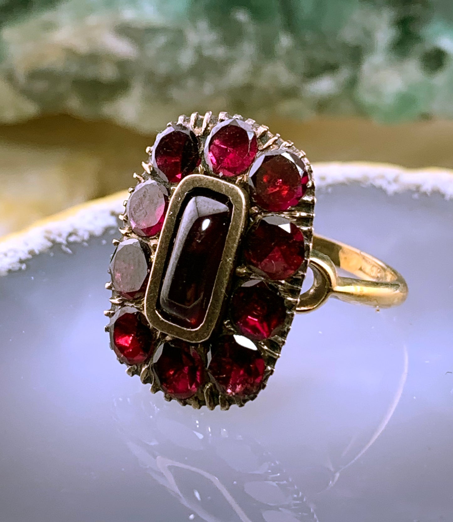 Antique 14K, 10K & Garnet Conversion Ring