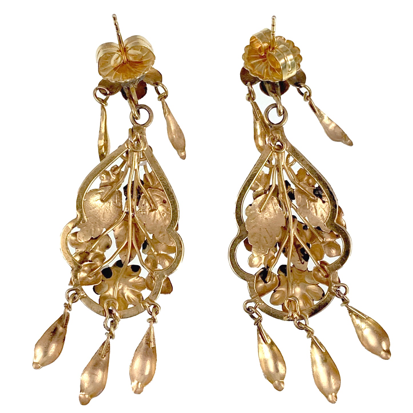 Sold- Antique 22K Gold Floral Earrings