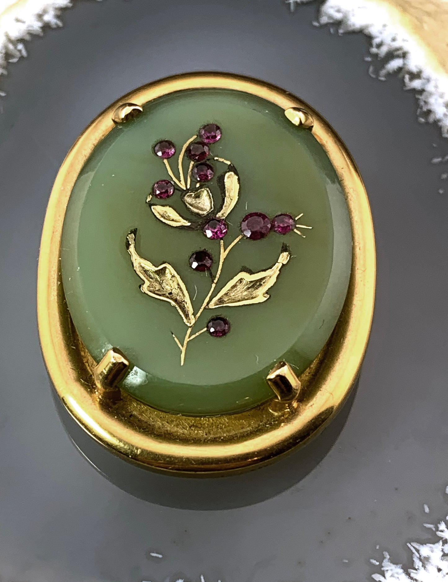 Antique 14K, Agate & Topaz Brooch/Pendant