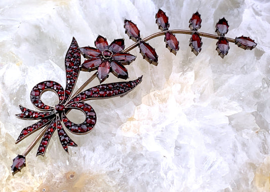 SOLD Antique 12K & Garnet Aigrette Hair Ornament