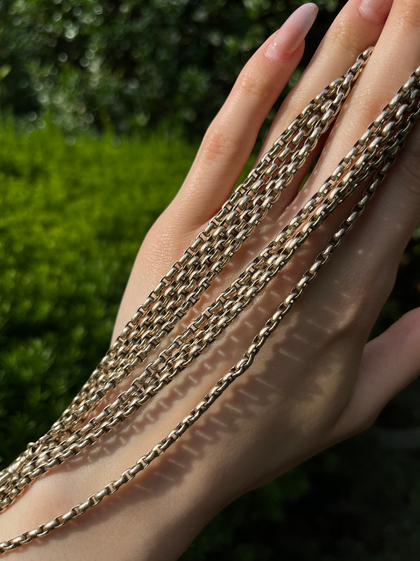Antique English 9K Rolo Longarde Chain circa 1890-1915