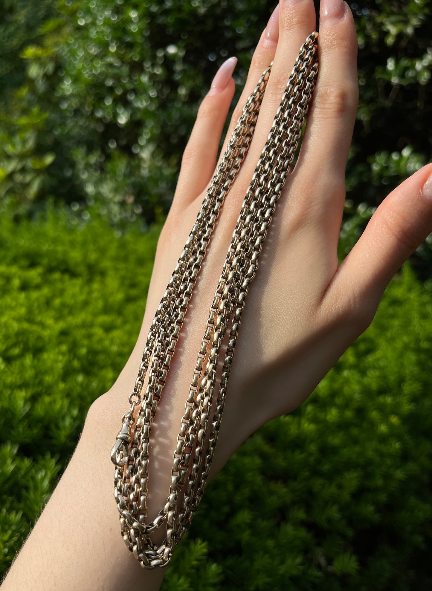 Antique English 9K Rolo Longarde Chain circa 1890-1915