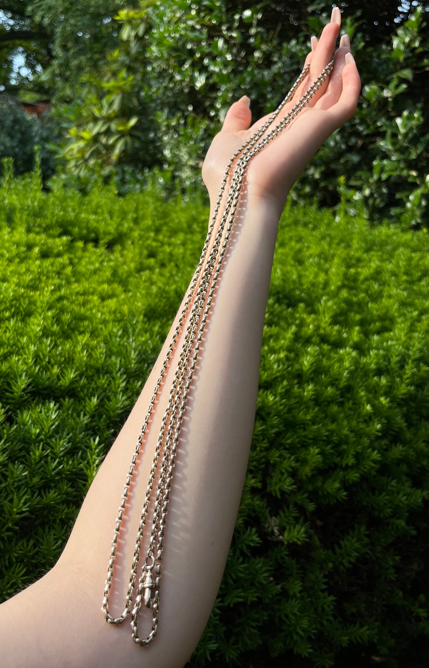Antique English 9K Rolo Longarde Chain circa 1890-1915