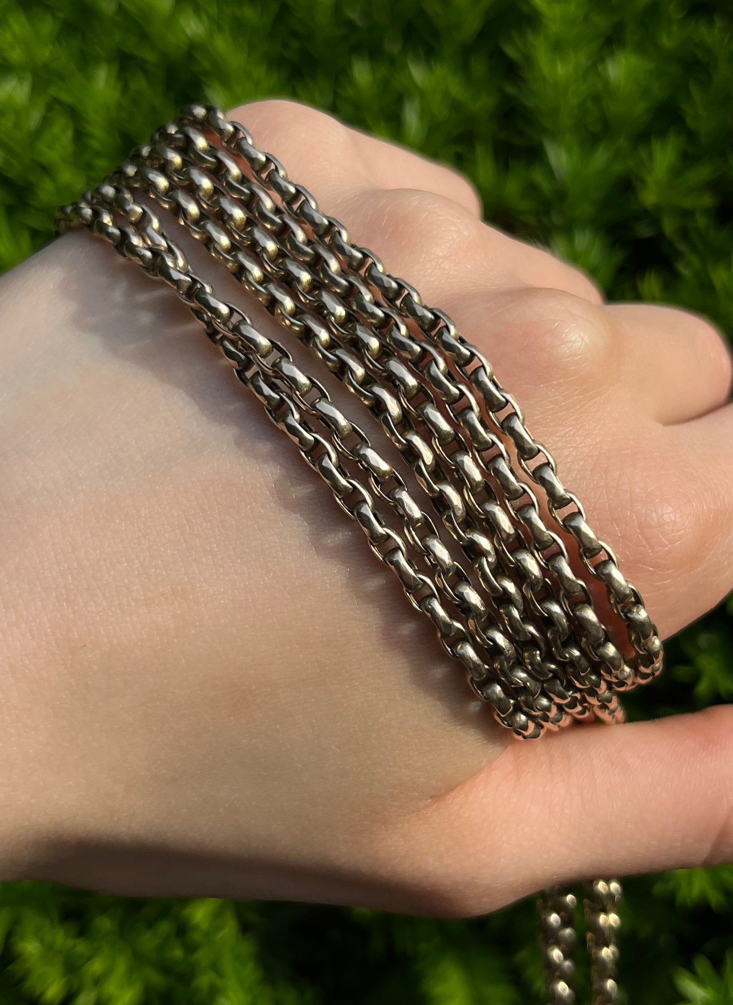 Antique English 9K Rolo Longarde Chain circa 1890-1915