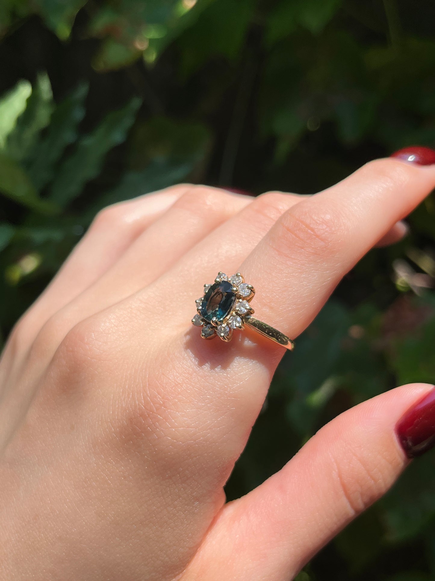 Sold Vintage 14K , Sapphire & Diamond Statement Ring