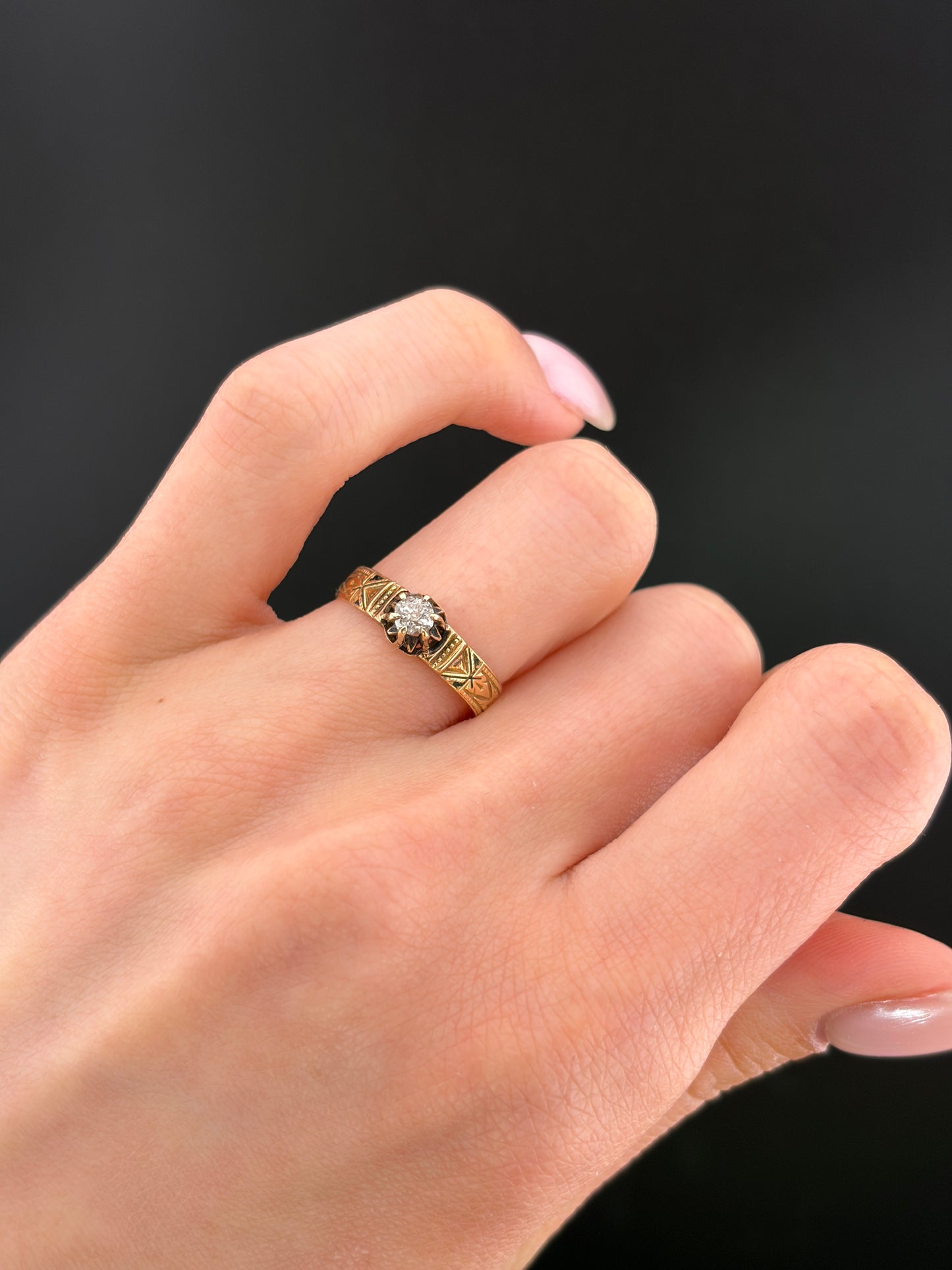 Antique Edwardian 18K & Diamond Solitaire Ring