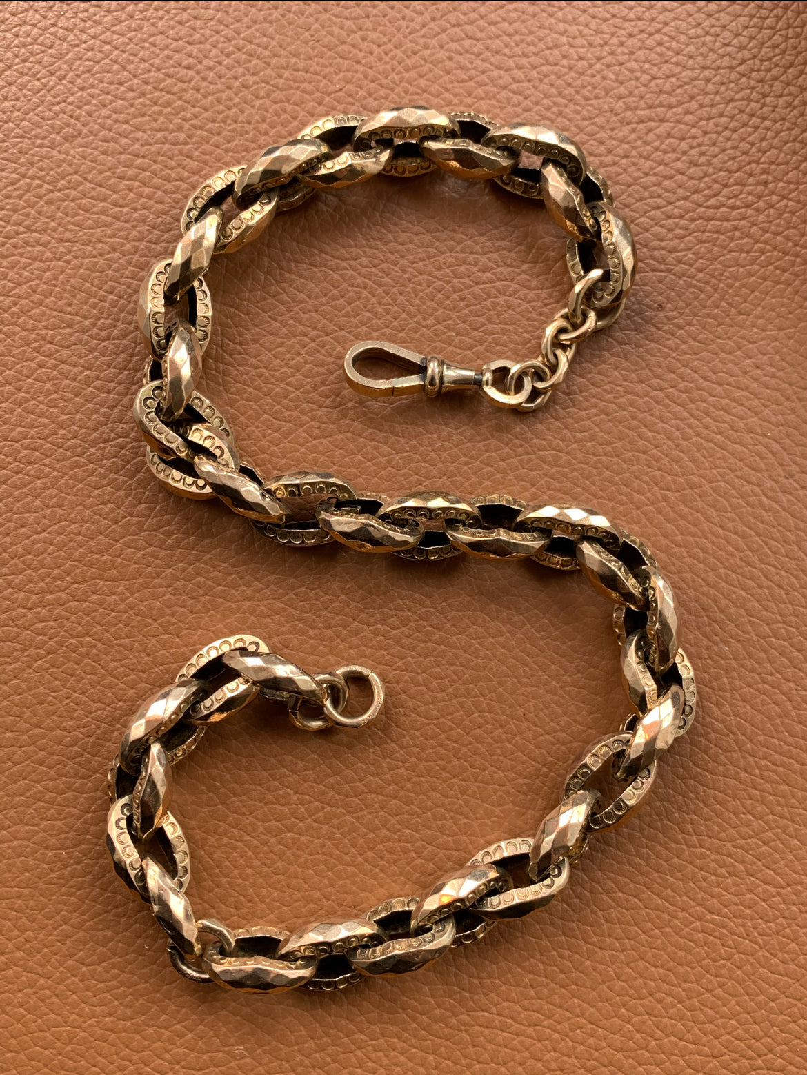 Antique 9K Gold Faceted Cable Chain