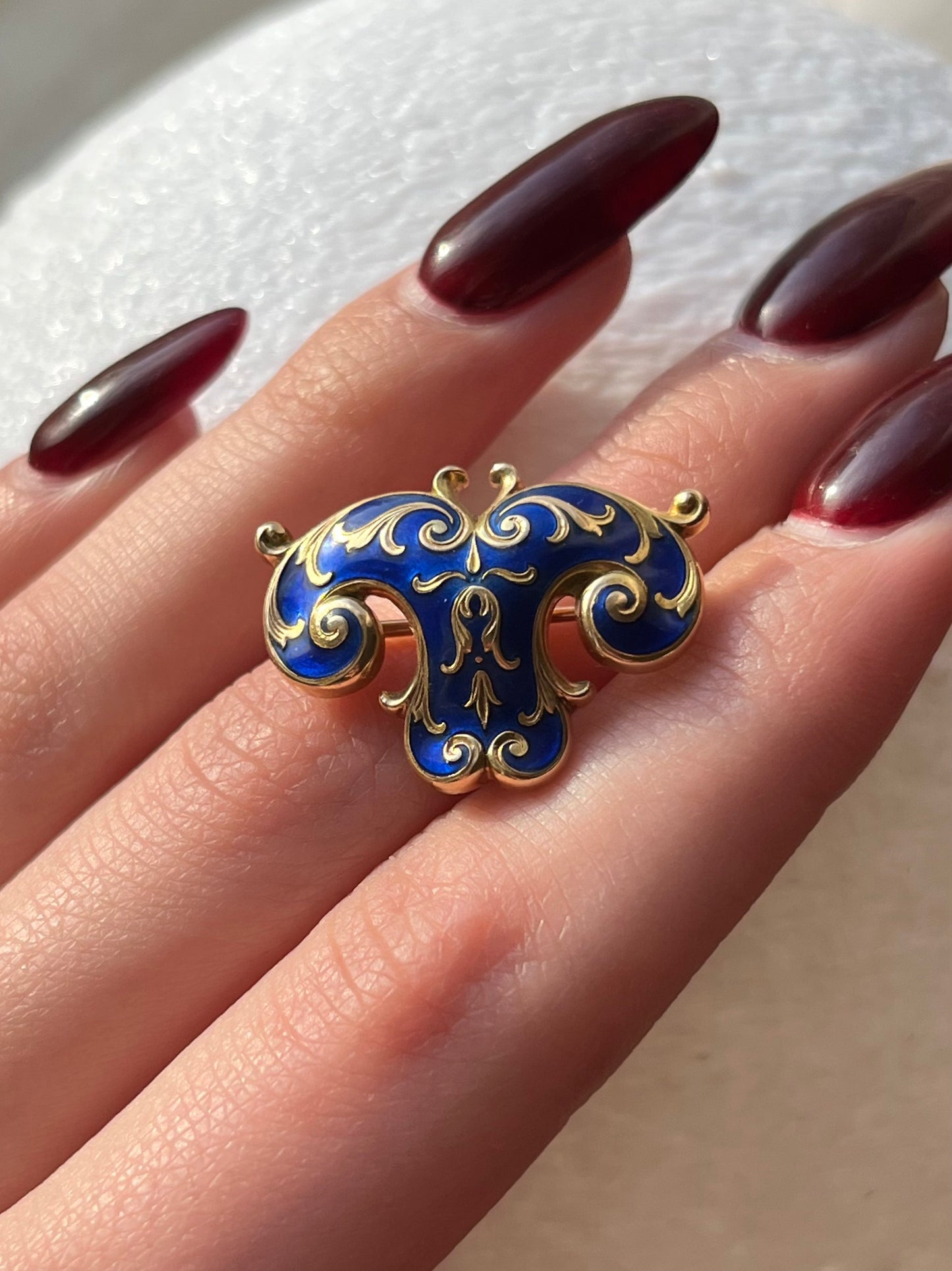 SOLD Antique 14K & Enamel Brooch