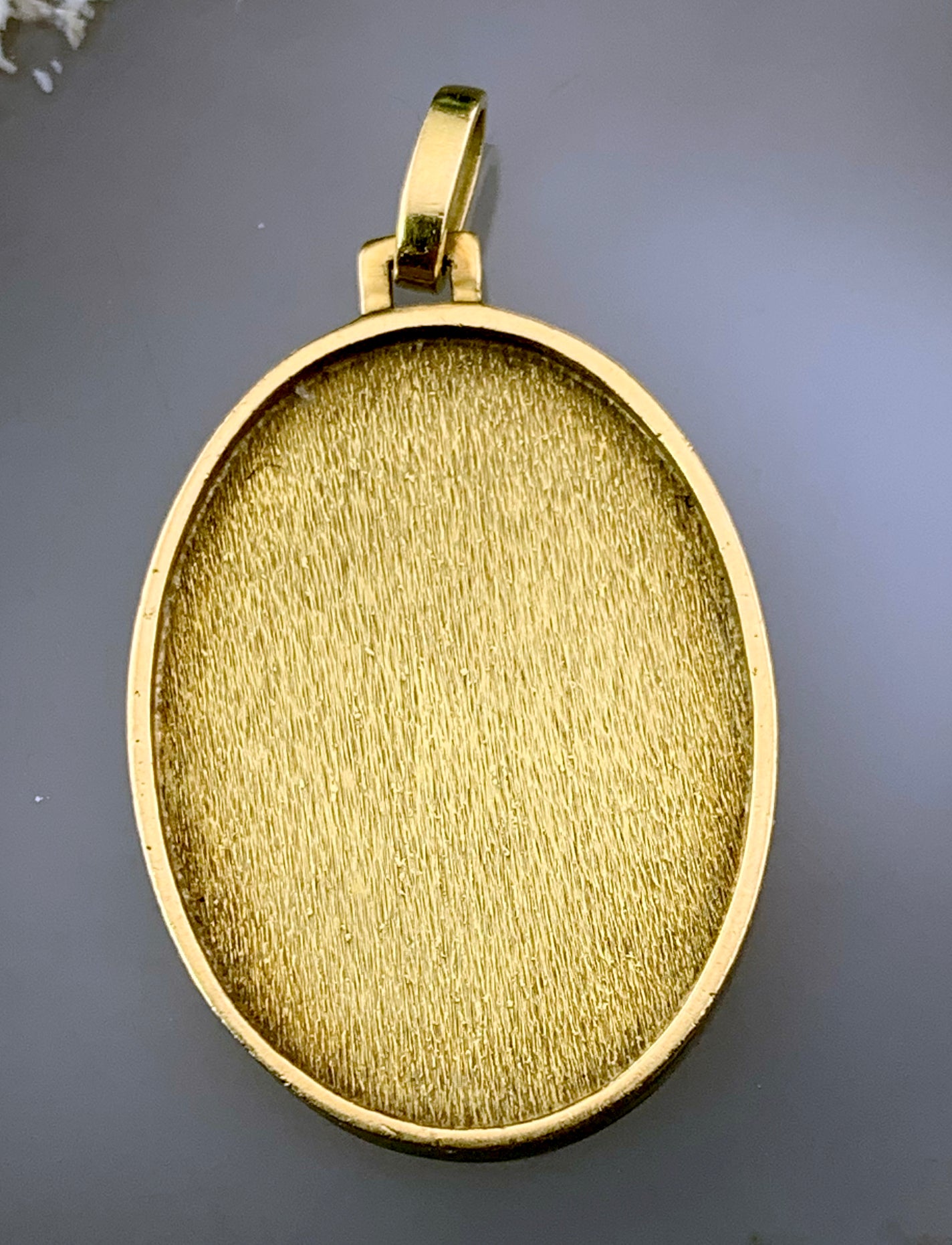 Estate 14K & Hand Painted Enamel Madonna & Child Pendant