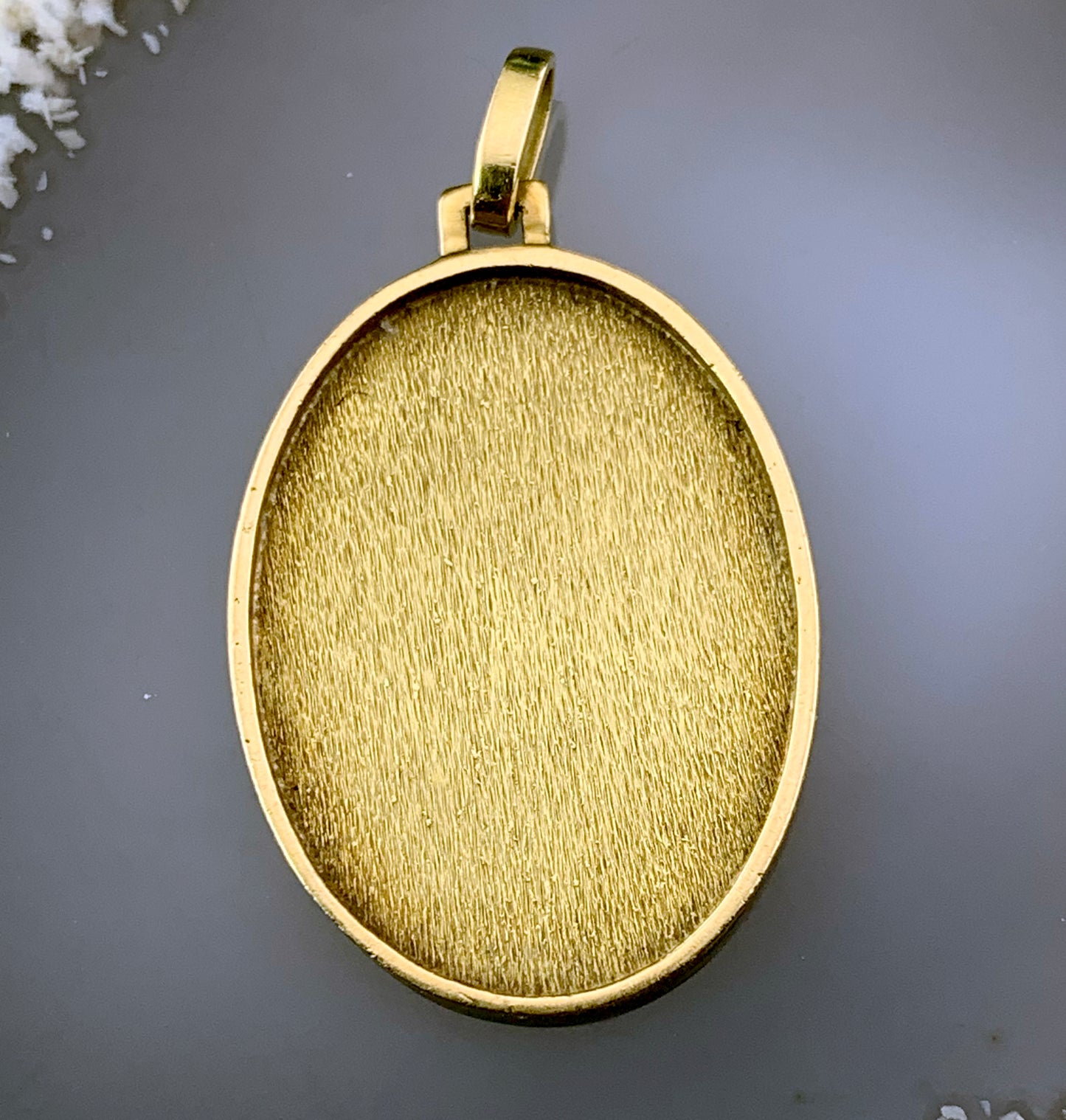 Estate 14K & Hand Painted Enamel Madonna & Child Pendant