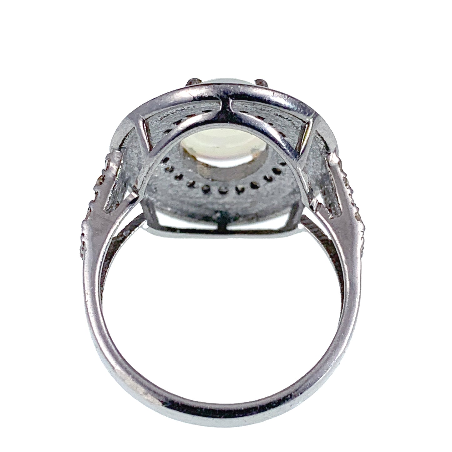 SOLD Vintage Silver, Opal, Diamond & Enamel Ring