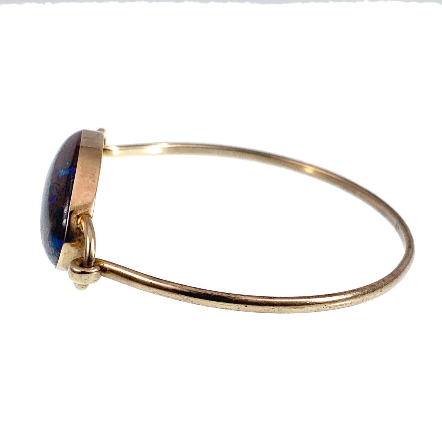 SOLD Estate 9K & Black Boulder Opal Bracelet