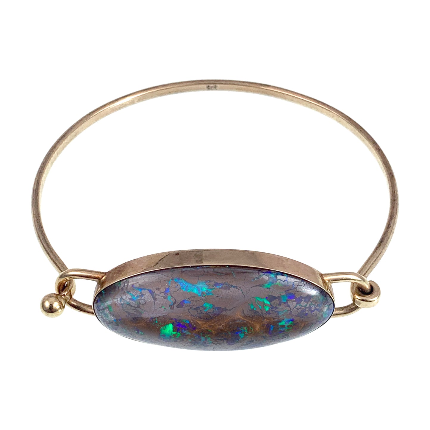 SOLD Estate 9K & Black Boulder Opal Bracelet