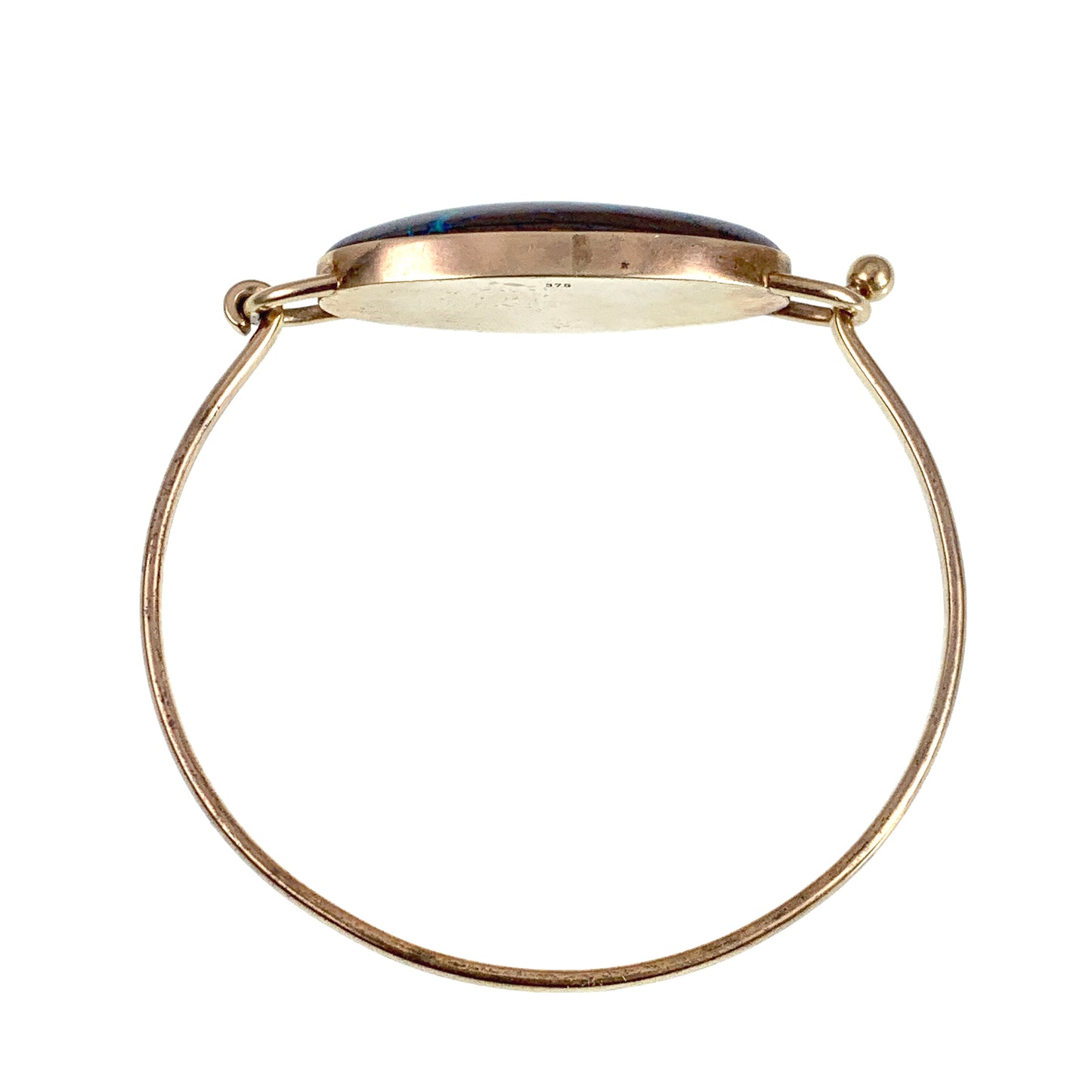 SOLD Estate 9K & Black Boulder Opal Bracelet