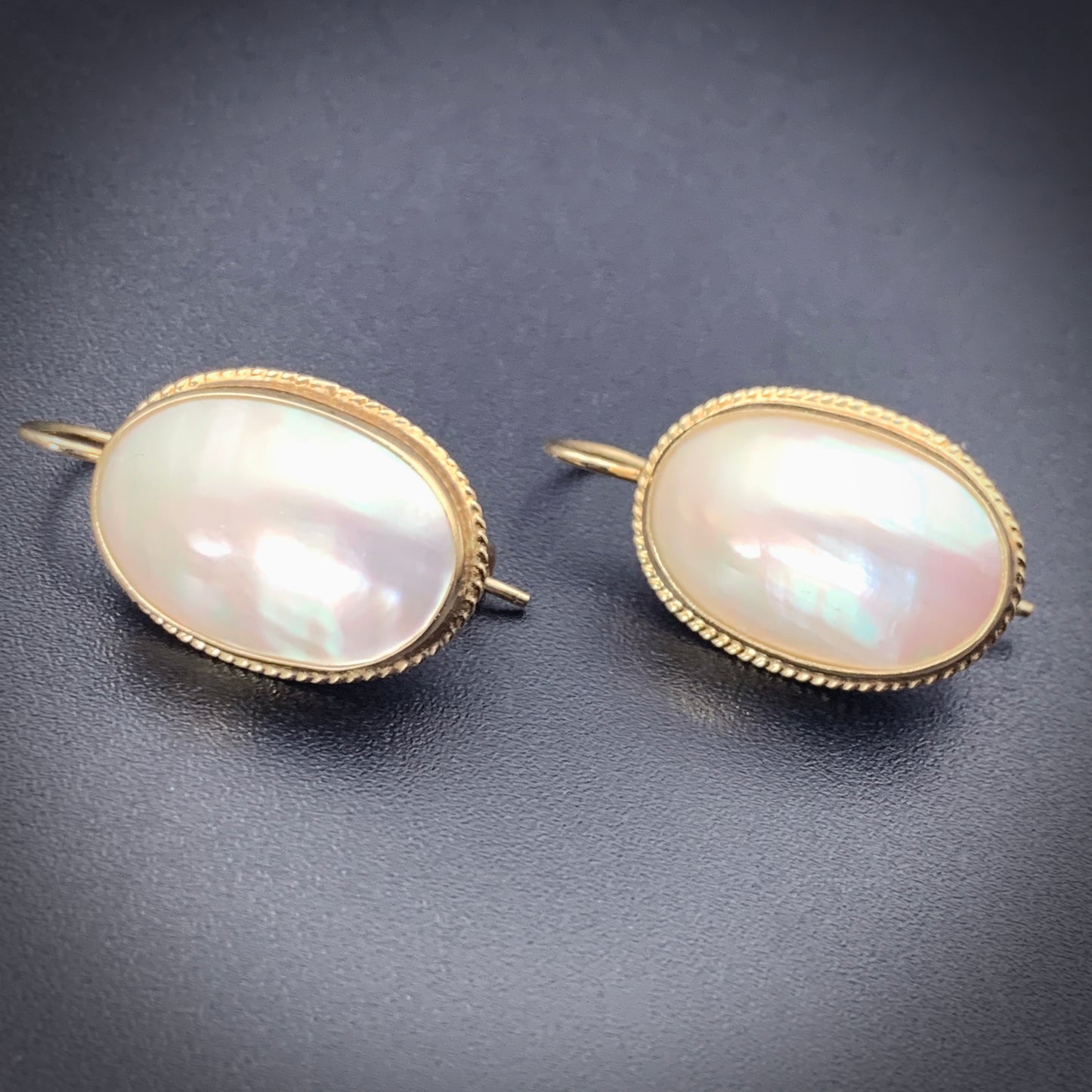 SOLD Estate 14K & Mother Of Pearl Earrings