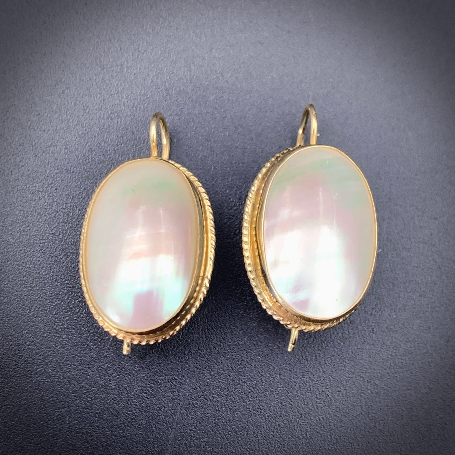 SOLD Estate 14K & Mother Of Pearl Earrings