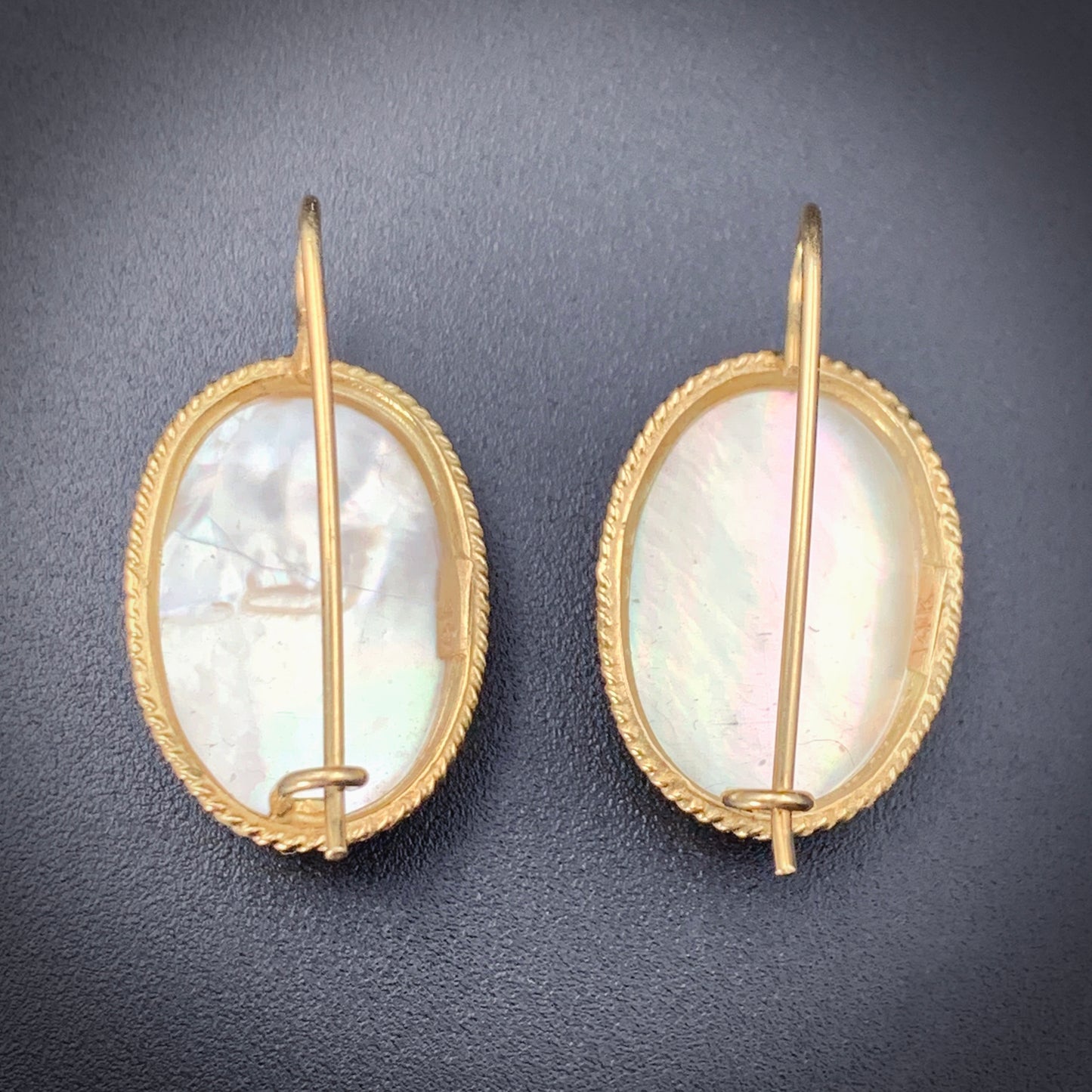 SOLD Estate 14K & Mother Of Pearl Earrings